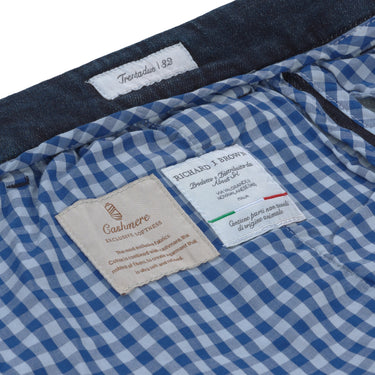 Richard J. Brown Denim Cotton Trousers in Dark Blue - SARTALE