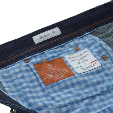 Richard J. Brown Regular - Fit Stretch - Cotton 5 Pocket Jeans in Selvedge Dark Denim - SARTALE