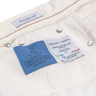 Richard J. Brown Slim - Fit Cotton Jeans in Milk White - SARTALE