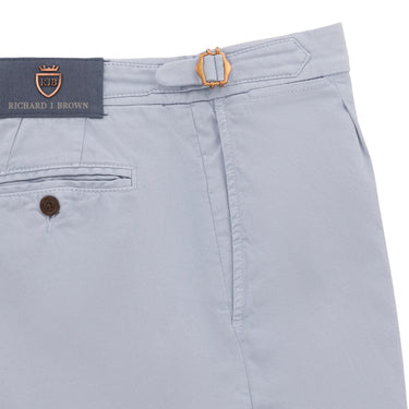 Richard J. Brown Slim - Fit Cotton Pleated Trousers in Light Blue - SARTALE