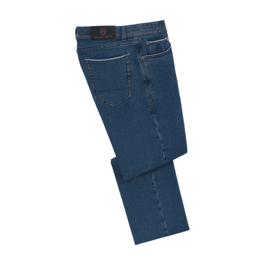 Richard J. Brown Slim - Fit Stretch - Cotton 5 Pocket Jeans in Denim Blue - SARTALE