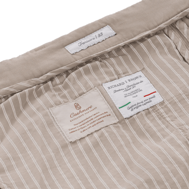 Richard J. Brown Slim - Fit Stretch - Cotton Trousers in Beige - SARTALE