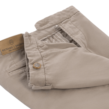 Richard J. Brown Slim - Fit Stretch - Cotton Trousers in Beige - SARTALE