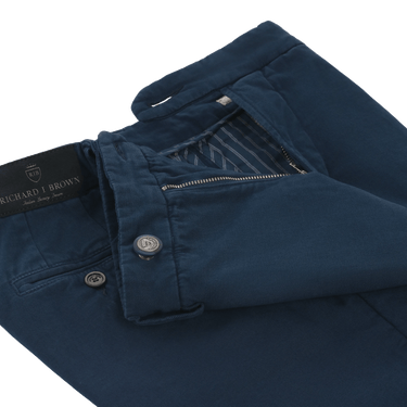 Richard J. Brown Slim - Fit Stretch - Cotton Trousers in Dark Blue - SARTALE