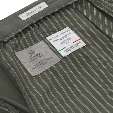 Richard J. Brown Slim - Fit Stretch - Cotton Trousers in Green - SARTALE