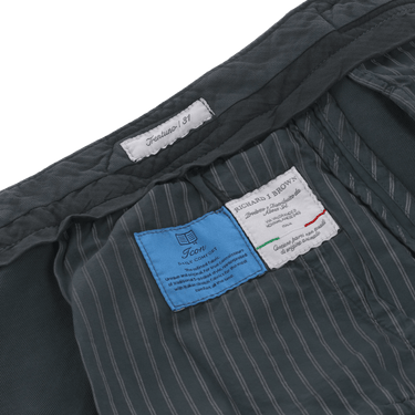Richard J. Brown Slim - Fit Stretch - Cotton Trousers with Buckle Adjusters in Metallic Grey - SARTALE
