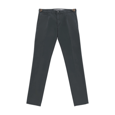 Richard J. Brown Slim - Fit Stretch - Cotton Trousers with Buckle Adjusters in Metallic Grey - SARTALE