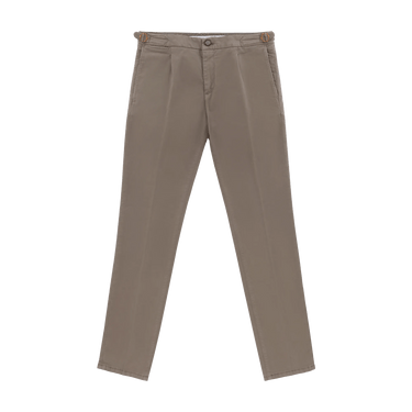 Richard J. Brown Slim - Fit Stretch - Cotton Trousers with Buckle Adjusters in Taupe - SARTALE