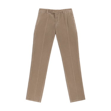 Richard J. Brown Slim - Fit Stretch - Cotton Velvet Trousers in Camel Brown - SARTALE