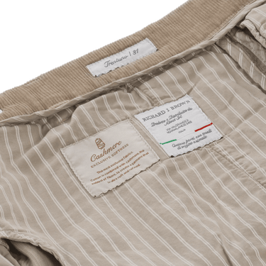 Richard J. Brown Slim - Fit Stretch - Cotton Velvet Trousers in Camel Brown - SARTALE