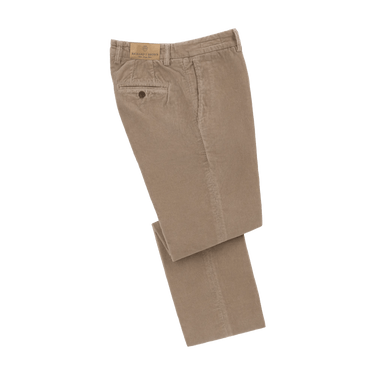 Richard J. Brown Slim - Fit Stretch - Cotton Velvet Trousers in Camel Brown - SARTALE