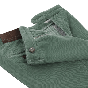 Richard J. Brown Slim - Fit Stretch - Cotton Velvet Trousers in Green - SARTALE
