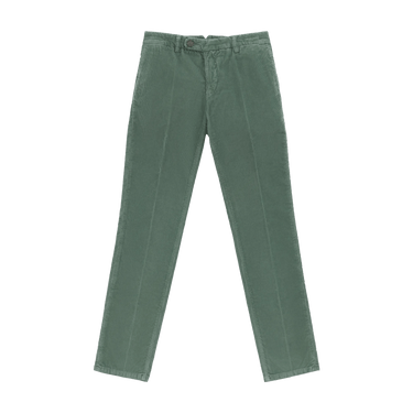 Richard J. Brown Slim - Fit Stretch - Cotton Velvet Trousers in Green - SARTALE