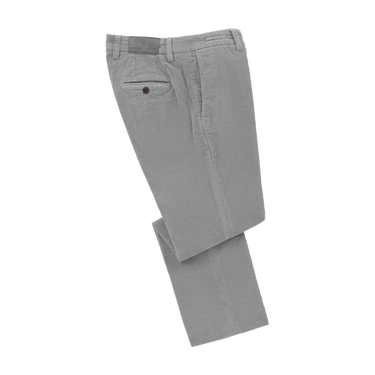 Richard J. Brown Slim - Fit Stretch - Cotton Velvet Trousers in Grey - SARTALE