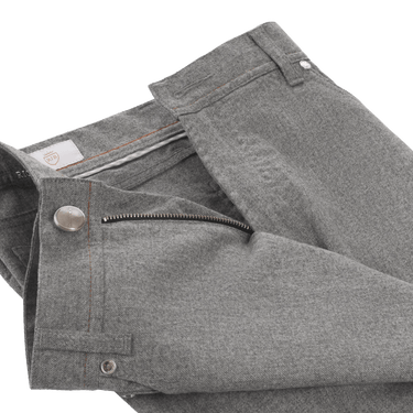 Richard J. Brown Slim - Fit Stretch - Wool 5 Pocket Trousers in Grey Melange - SARTALE