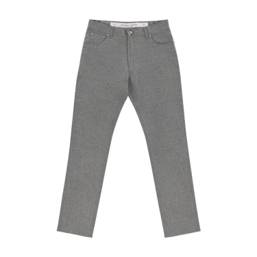 Richard J. Brown Slim - Fit Stretch - Wool 5 Pocket Trousers in Grey Melange - SARTALE