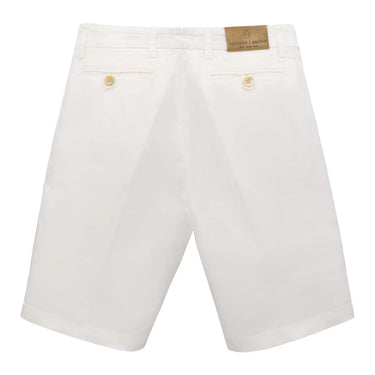 Richard J. Brown Stretch - Cotton Bermuda Shorts in White - SARTALE