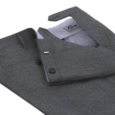 Rota Slim - Fit Virgin Wool Trousers in Dark Grey Melange - SARTALE