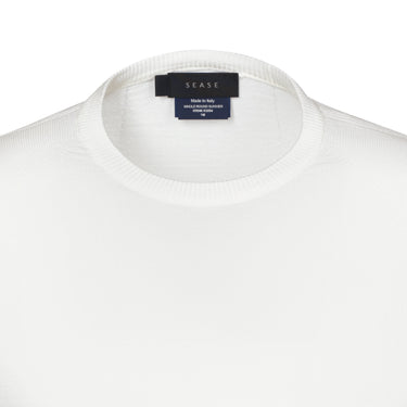 Sease Virgin Wool Crew - Neck Sweater in White - SARTALE