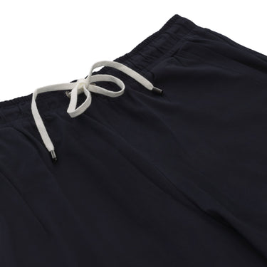 Zimmerli Stretch - Cotton Drawstring Shorts in Navy Blue - SARTALE