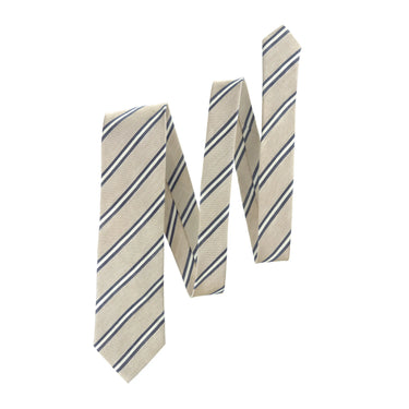 Striped Silk Tie in Beige