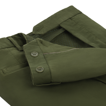 Rota Regular-Fit Stretch-Cotton Trousers in Green - SARTALE