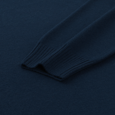 Luigi Borrelli Turtleneck Virgin Wool and Cashmere-Blend Sweater in Navy Blue - SARTALE