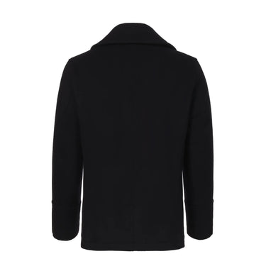Amalfi Wool and Cashmere Peacoat in Navy Blue