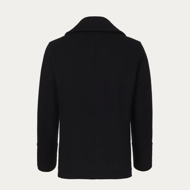 Kurzer Peacoat aus Wolle und Kaschmir in Marineblau