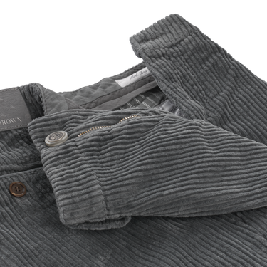 Richard J. Brown Slim-Fit Stretch-Cotton Velvet Trousers in Grey - SARTALE