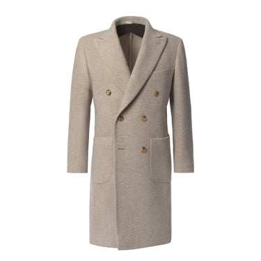 Piacenza Cashmere Double-Breasted Virgin Wool and Cashmere-Blend Coat in Ivory - SARTALE