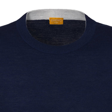 Svevo Silk and Linen-Blend Dark Blue Sweater - SARTALE