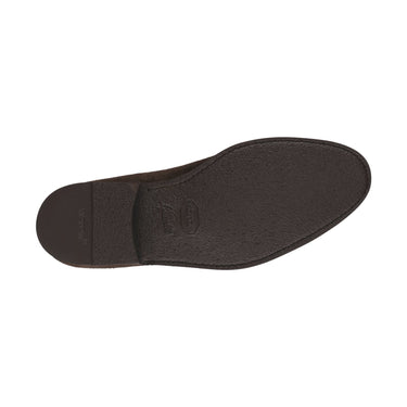 Bontoni «Brera» Five-Eyelet Oxford Suede Shoes with Perforated Details and Medallion in Dark Brown - SARTALE