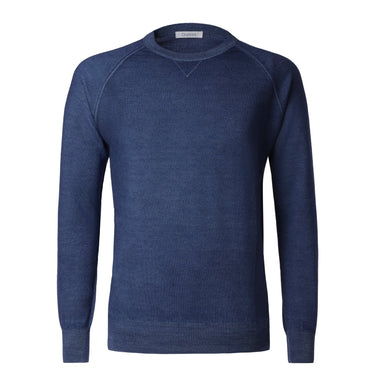 Cruciani Crew-Neck Wool Sweater in Blue - SARTALE