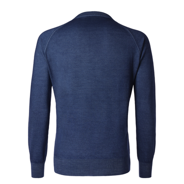 Cruciani Crew-Neck Wool Sweater in Blue - SARTALE