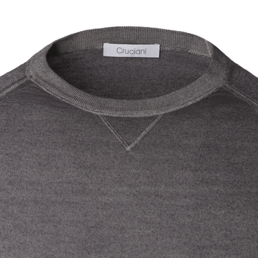 Cruciani Crew-Neck Wool Sweater in Grey - SARTALE
