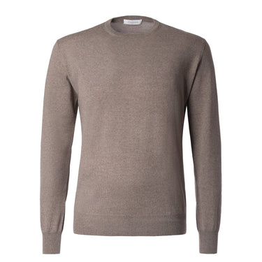 Cruciani Crew-Neck Wool Sweater in Brown - SARTALE