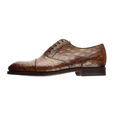 Bontoni "Cipriani" Five-Eyelet Crocodile Oxford with Hand-Stitched Cap Toe - SARTALE