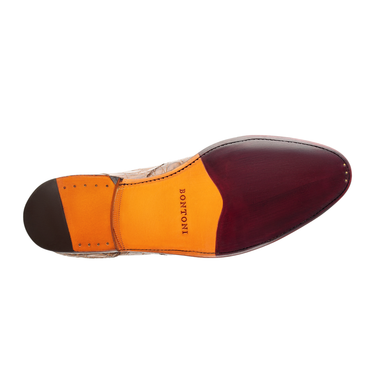 Bontoni "Cipriani" Five-Eyelet Crocodile Oxford with Hand-Stitched Cap Toe - SARTALE