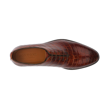 Bontoni "De La Ville" Five-Eyelet Wholecut Crocodile Oxford - SARTALE