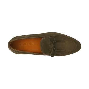 Bontoni "De Sica" Suede Loafer with Hand-Stitched Details - SARTALE