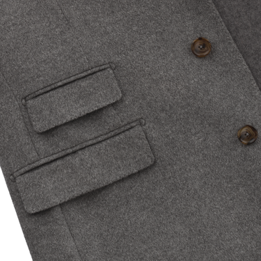 De Petrillo Single-Breasted Wool and Cashmere-Blend Cappotti Coat in Grey. Exclusively Made for Sartale - SARTALE