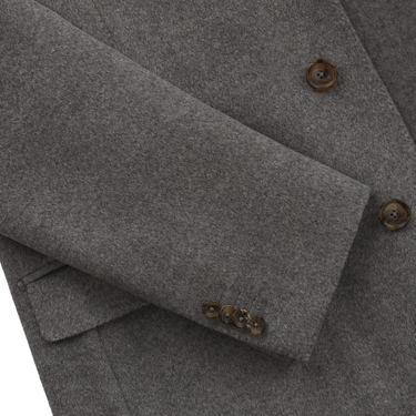 De Petrillo Single-Breasted Wool and Cashmere-Blend Cappotti Coat in Grey. Exclusively Made for Sartale - SARTALE