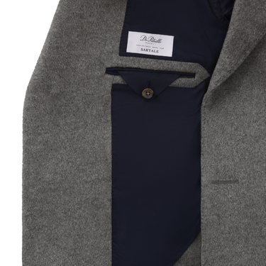 De Petrillo Single-Breasted Wool and Cashmere-Blend Cappotti Coat in Grey. Exclusively Made for Sartale - SARTALE