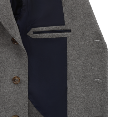 De Petrillo Single-Breasted Wool and Cashmere-Blend Cappotti Coat in Grey. Exclusively Made for Sartale - SARTALE