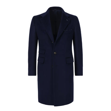 De Petrillo Single-Breasted Wool and Cashmere-Blend Cappotti Coat in Blue. Exclusively Made for Sartale - SARTALE
