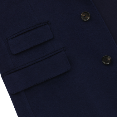 De Petrillo Single-Breasted Wool and Cashmere-Blend Cappotti Coat in Blue. Exclusively Made for Sartale - SARTALE