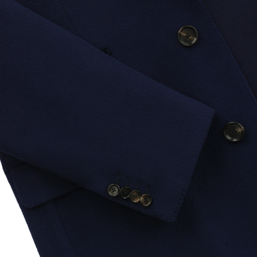 De Petrillo Single-Breasted Wool and Cashmere-Blend Cappotti Coat in Blue. Exclusively Made for Sartale - SARTALE