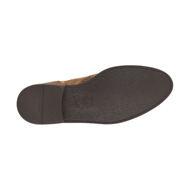 Bontoni «Libertino» Six-Eyelet Oxford Shoes with Perforated Details and Medallion in Brown - SARTALE