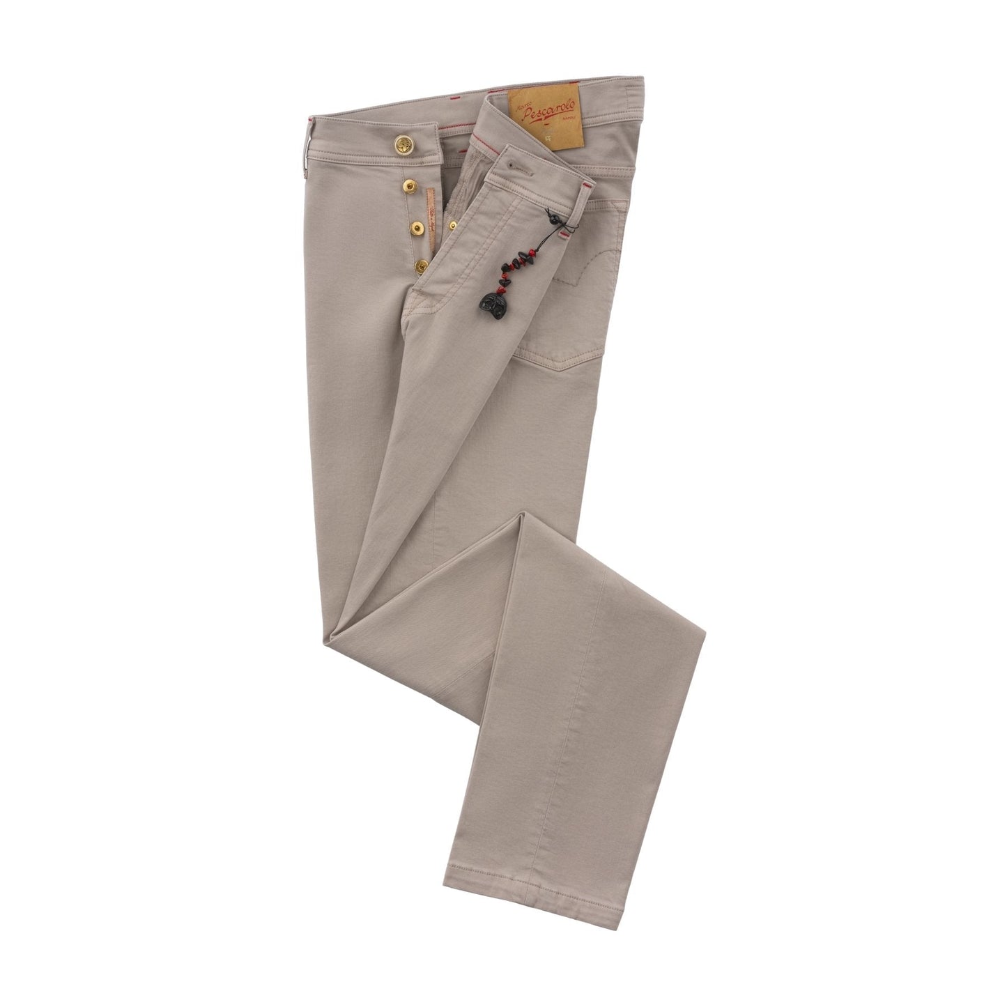 Marco Pescarolo Regular-Fit Stretch-Denim 5 Pockets Beige Jeans - SARTALE